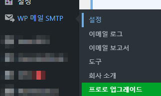 Wp Mail SMTP  관리자 메뉴